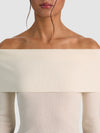 DOLAN FOLDOVER LS PULLOVER-ALICE + OLIVIA