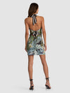 MARIAH FAUX SCARF MINI DRESS-ALICE + OLIVIA