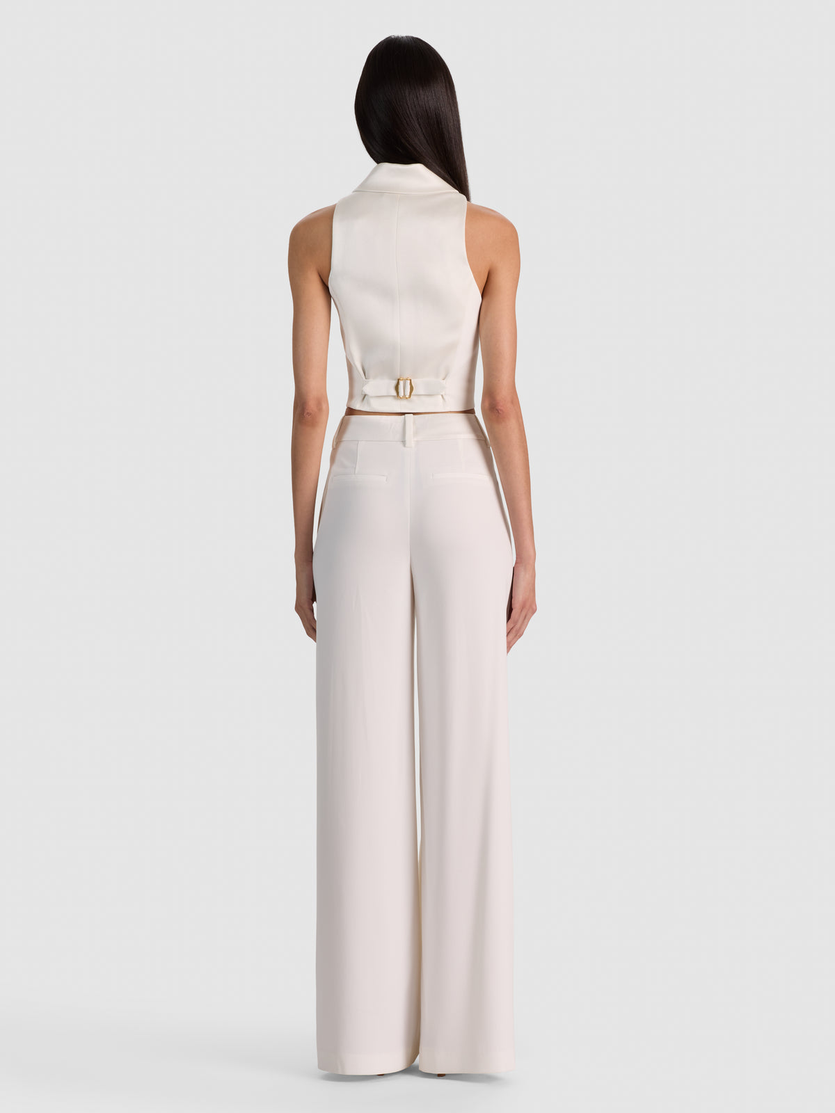 TESSA HALTER NK VEST W LONG LAPEL DTL-ALICE + OLIVIA