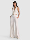 TESSA HALTER NK VEST W LONG LAPEL DTL-ALICE + OLIVIA