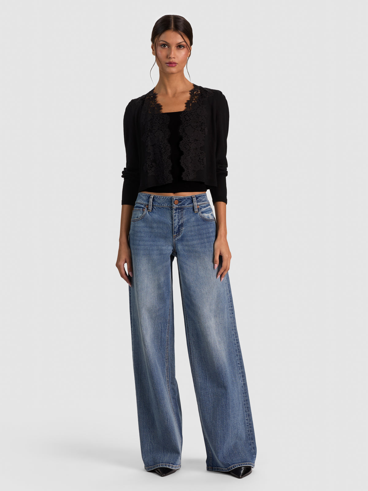 CONSTANCE LACE TRIM CARDIGAN-ALICE + OLIVIA