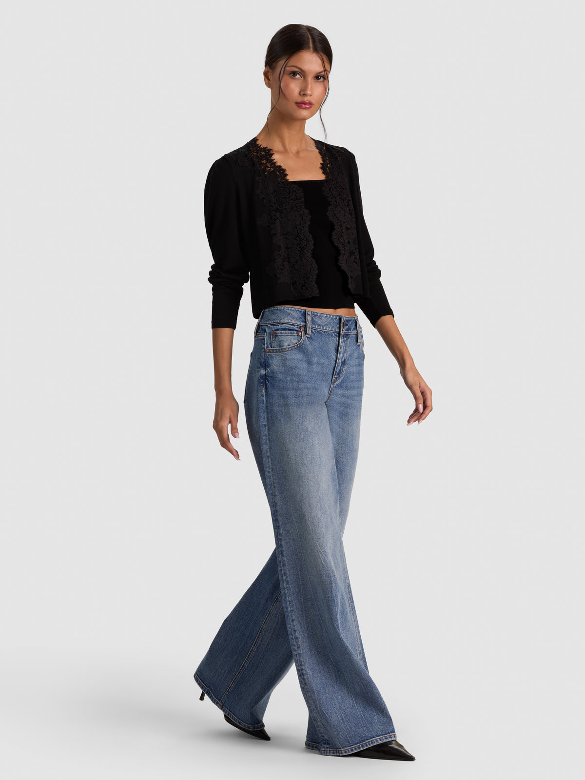 CONSTANCE LACE TRIM CARDIGAN-ALICE + OLIVIA