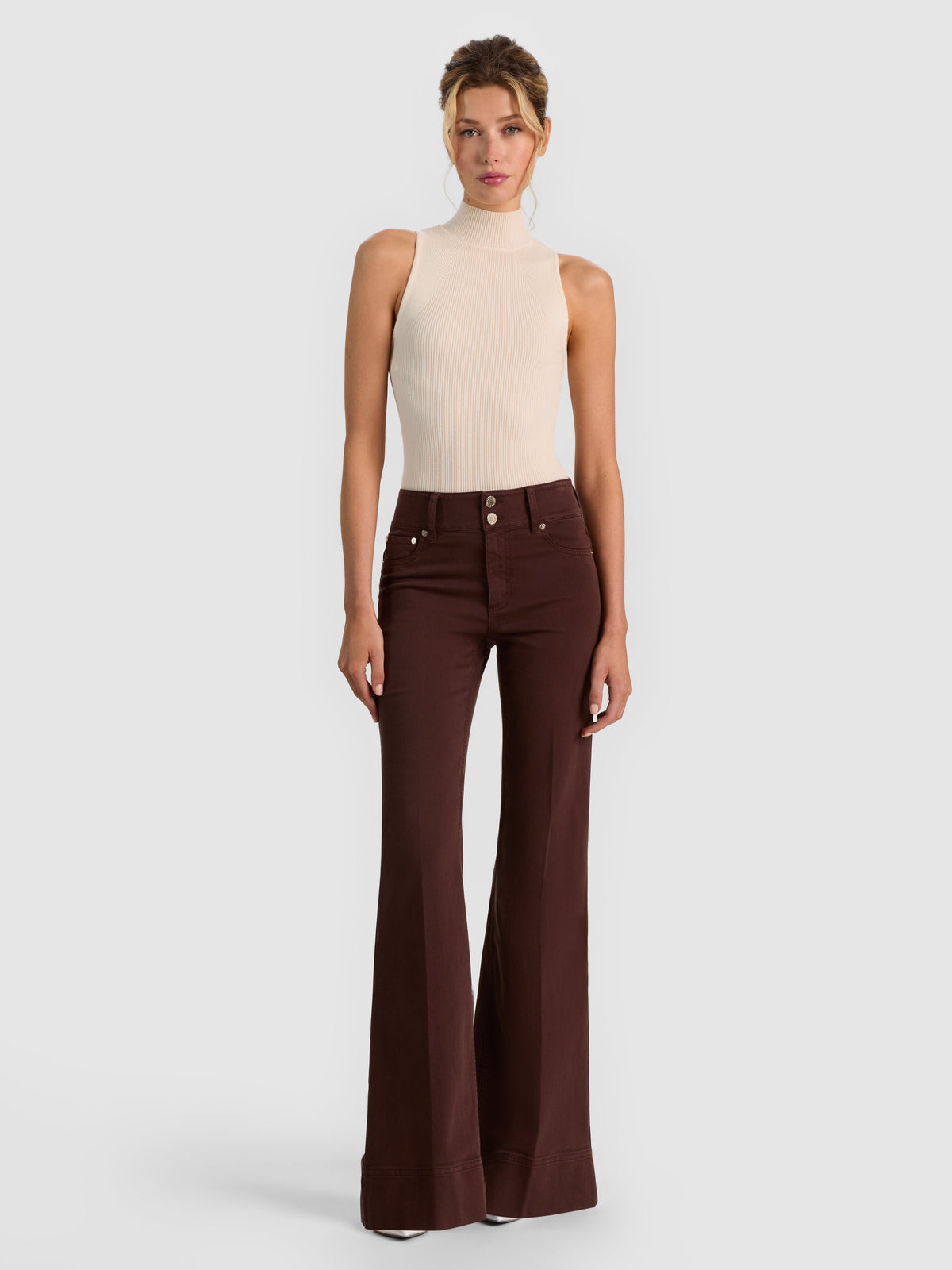 PERFECT WIDE LEG JEAN-DARK CHOCOLATE-ALICE + OLIVIA