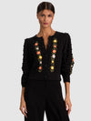KITTY PUFF SLEEVE CARDIGAN-BLACK MULTI-ALICE + OLIVIA