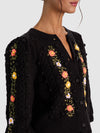 KITTY PUFF SLEEVE CARDIGAN-BLACK MULTI-ALICE + OLIVIA