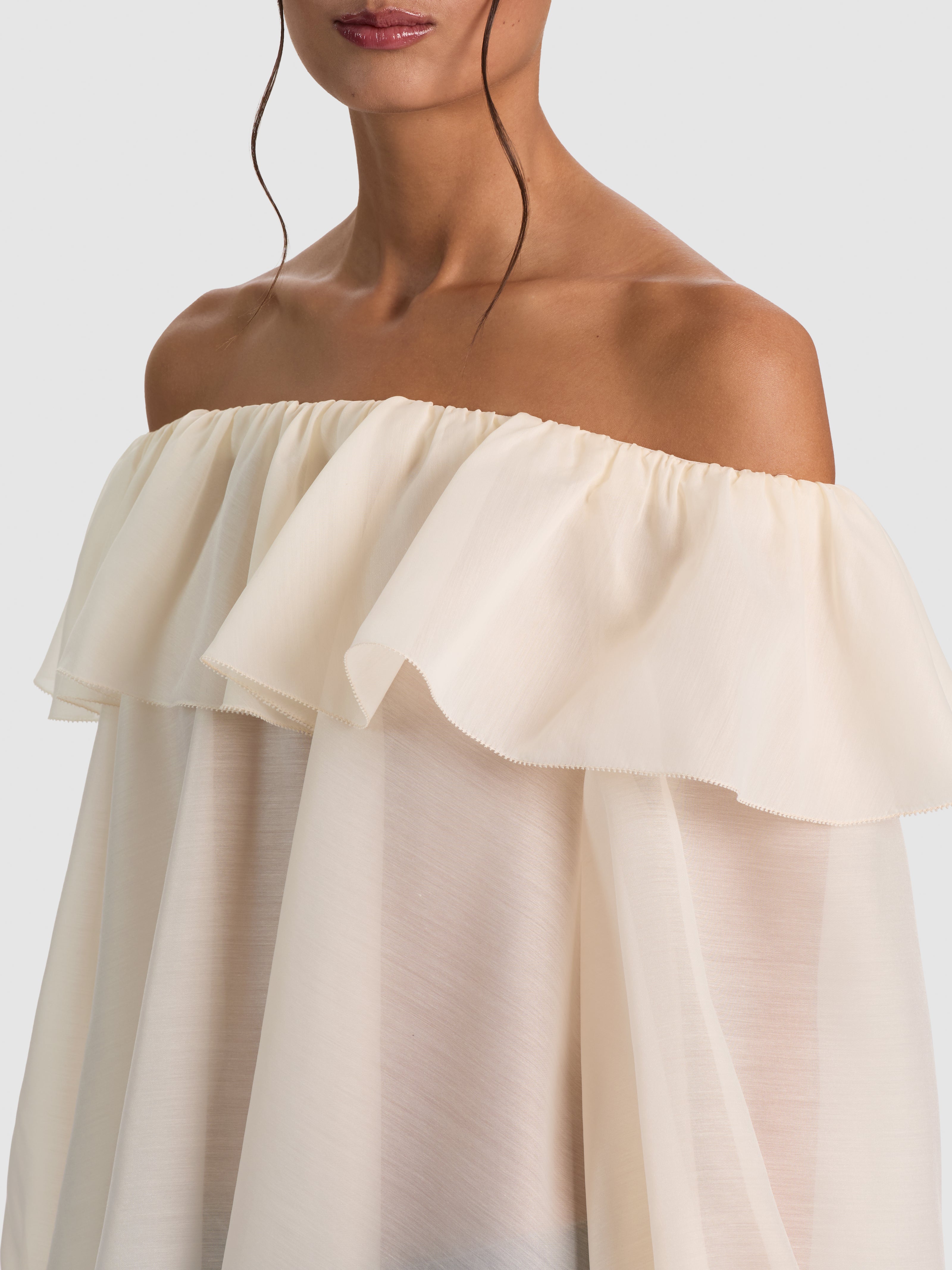 ALTA OFF THE SHOULDER RUFFLE BLOUSE-ALICE + OLIVIA