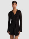FREYA EMBELLISHED BUTTON DOWN DRESS-ALICE + OLIVIA