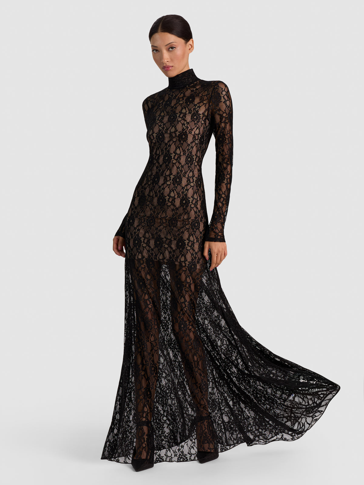 DELORA LACE MAXI DRESS WITH TRAIN-ALICE + OLIVIA