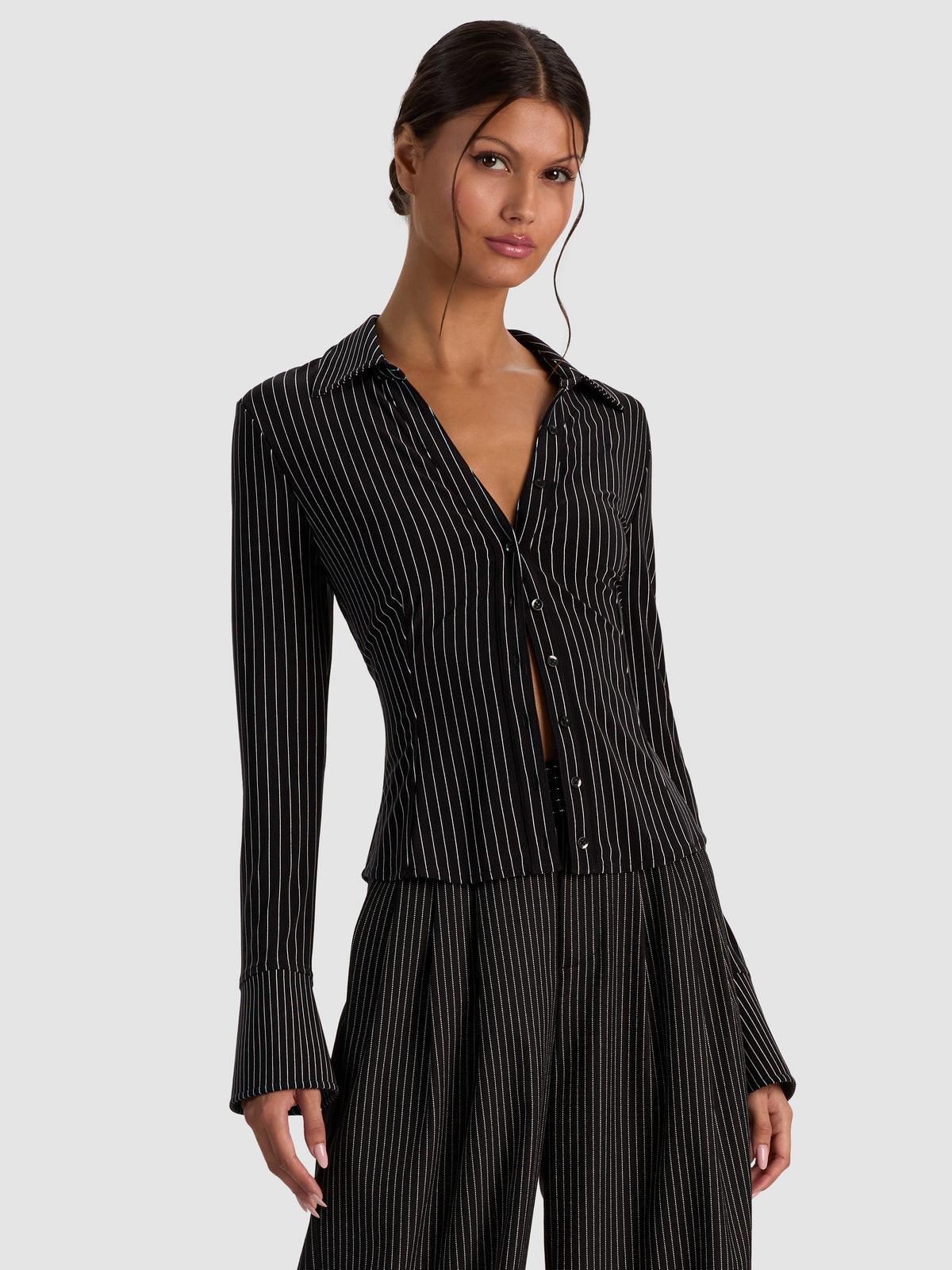 FREYA COMBO FITTED NIPPED WAIST BTN DWN TOP-ALICE + OLIVIA