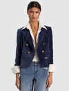 SABLE DBL BREASTED CROPPED BLAZER-ALICE + OLIVIA
