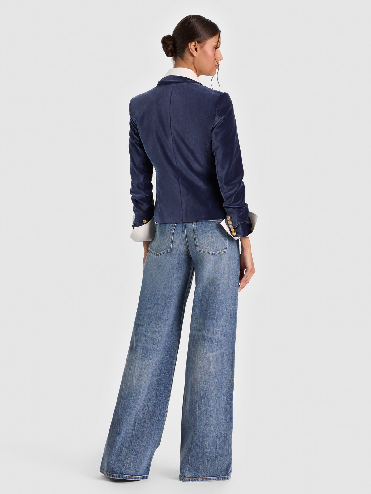SABLE DBL BREASTED CROPPED BLAZER-ALICE + OLIVIA