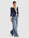 SABLE DBL BREASTED CROPPED BLAZER-ALICE + OLIVIA