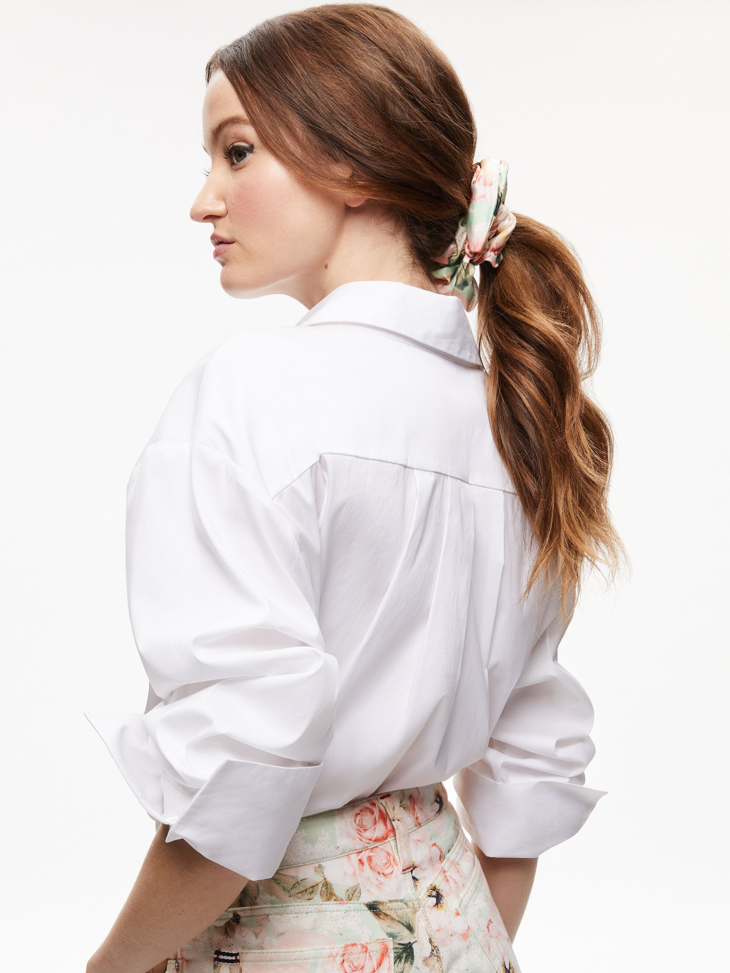 CHER LARGE SCRUNCHIE-DAWN FLORAL-ALICE + OLIVIA