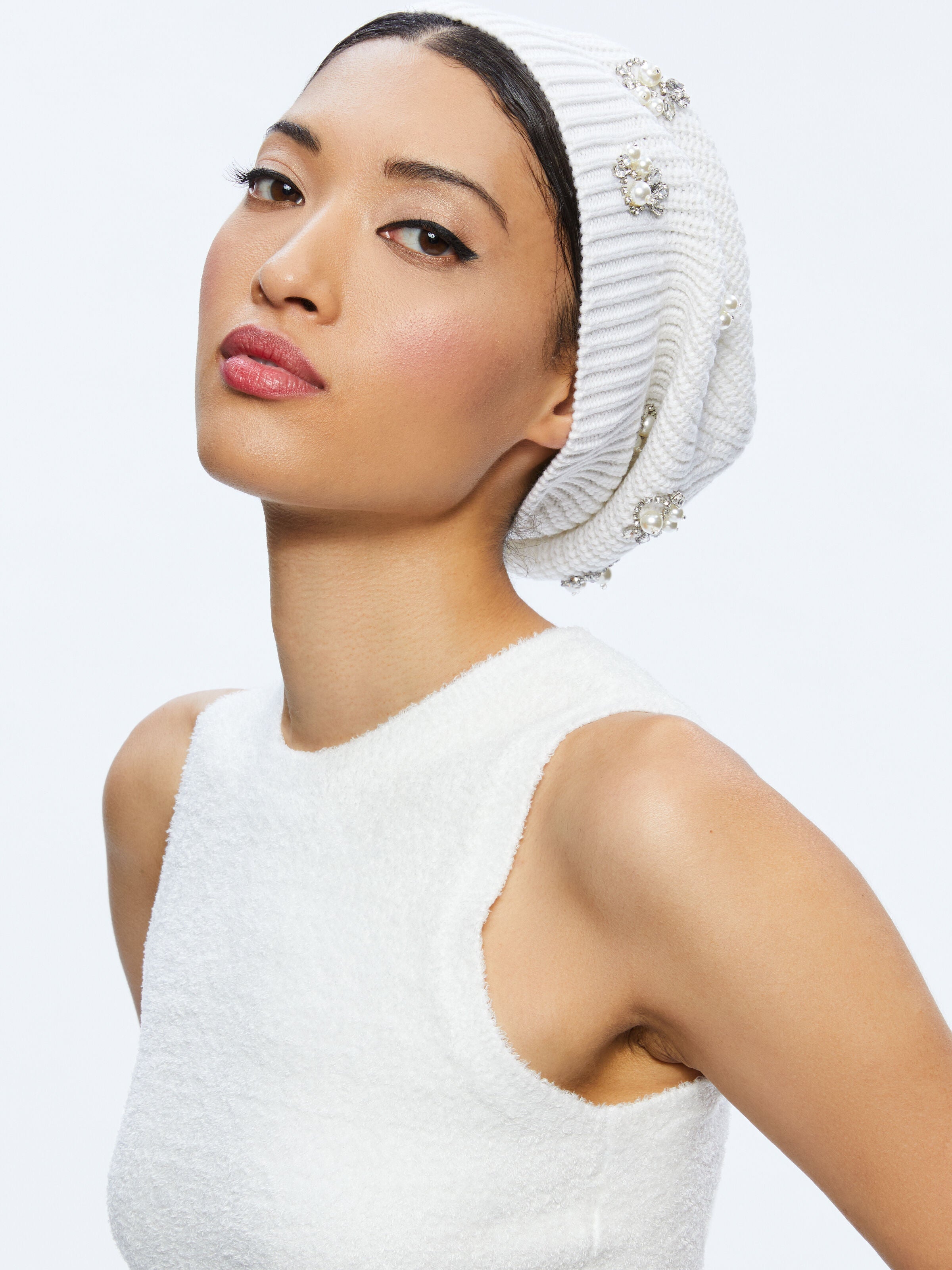 CHIRA SLOUCHY EMBELLISHED HAT-Black-ALICE + OLIVIA