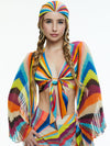 MARLA PRINTED HEADSCARF-POMELO STRIPE-ALICE + OLIVIA