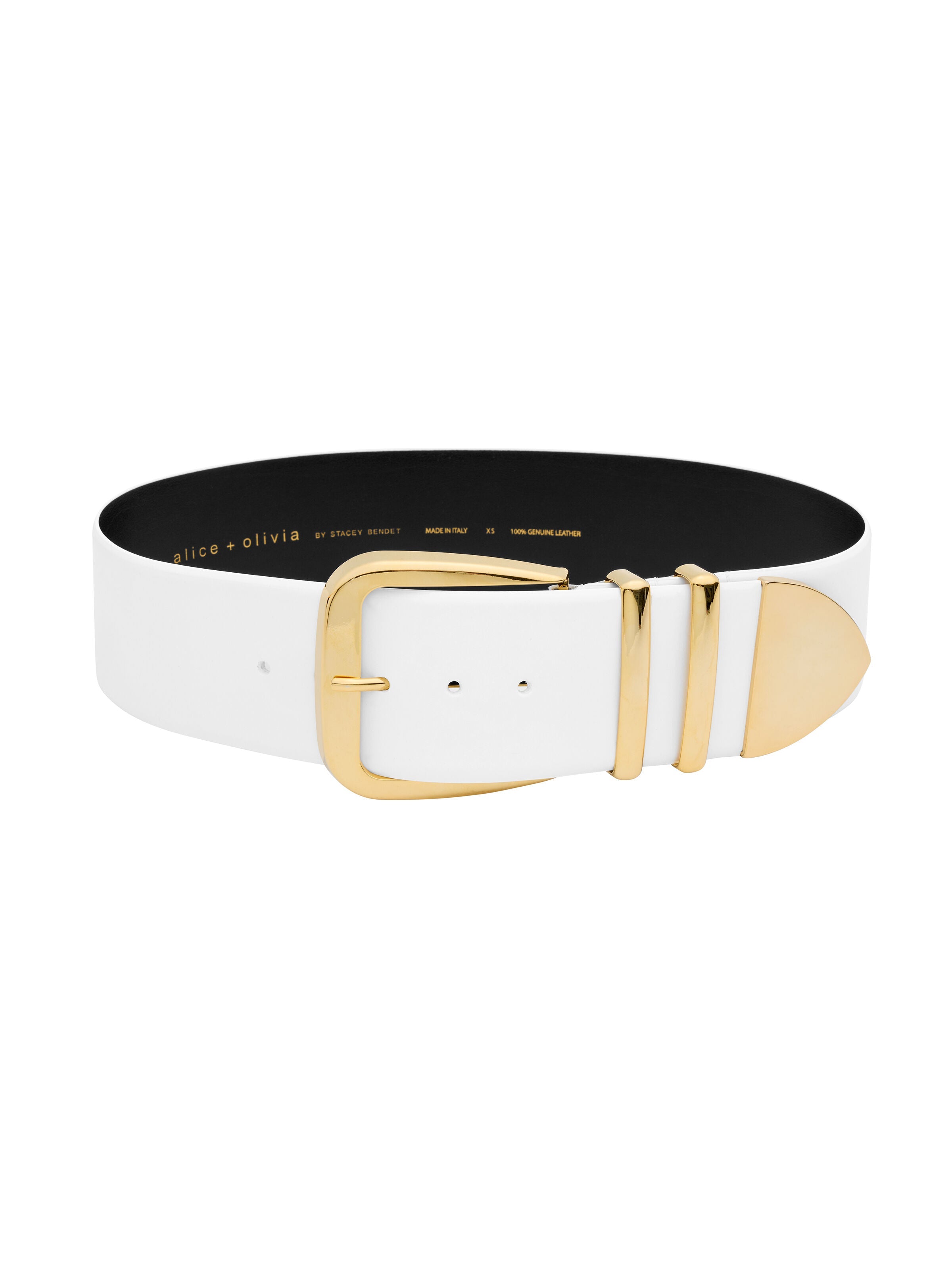 HARLEY WIDE BELT-WHITE/GOLD-ALICE + OLIVIA
