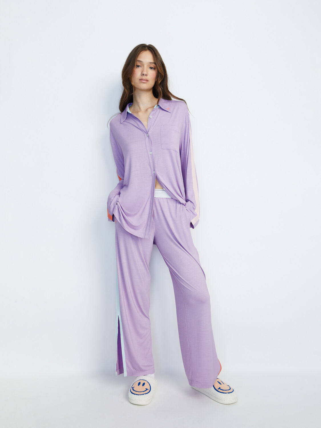 A+O X BIG FEELINGS NICO LONG SLEEVE PJ SET-Black-ALICE + OLIVIA