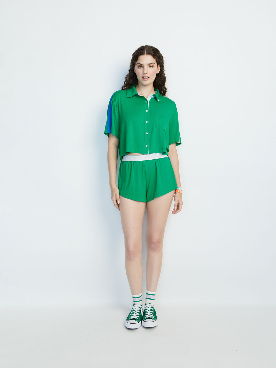 A+O X BIG FEELINGS MADDEN SHORT SLEEVE PJ SET-CHEERFUL GREEN-ALICE + OLIVIA
