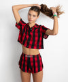 A+O X BIG FEELINGS MADDEN SHORT SLEEVE PJ SET-CHEERFUL GREEN/BLACK-ALICE + OLIVIA