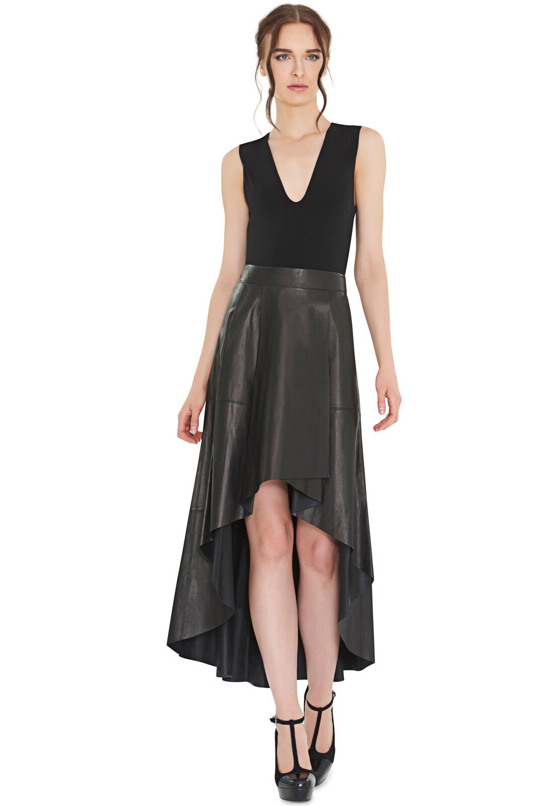 MARLEY V-NECK SLEEVELESS BODYSUIT-Black-ALICE + OLIVIA