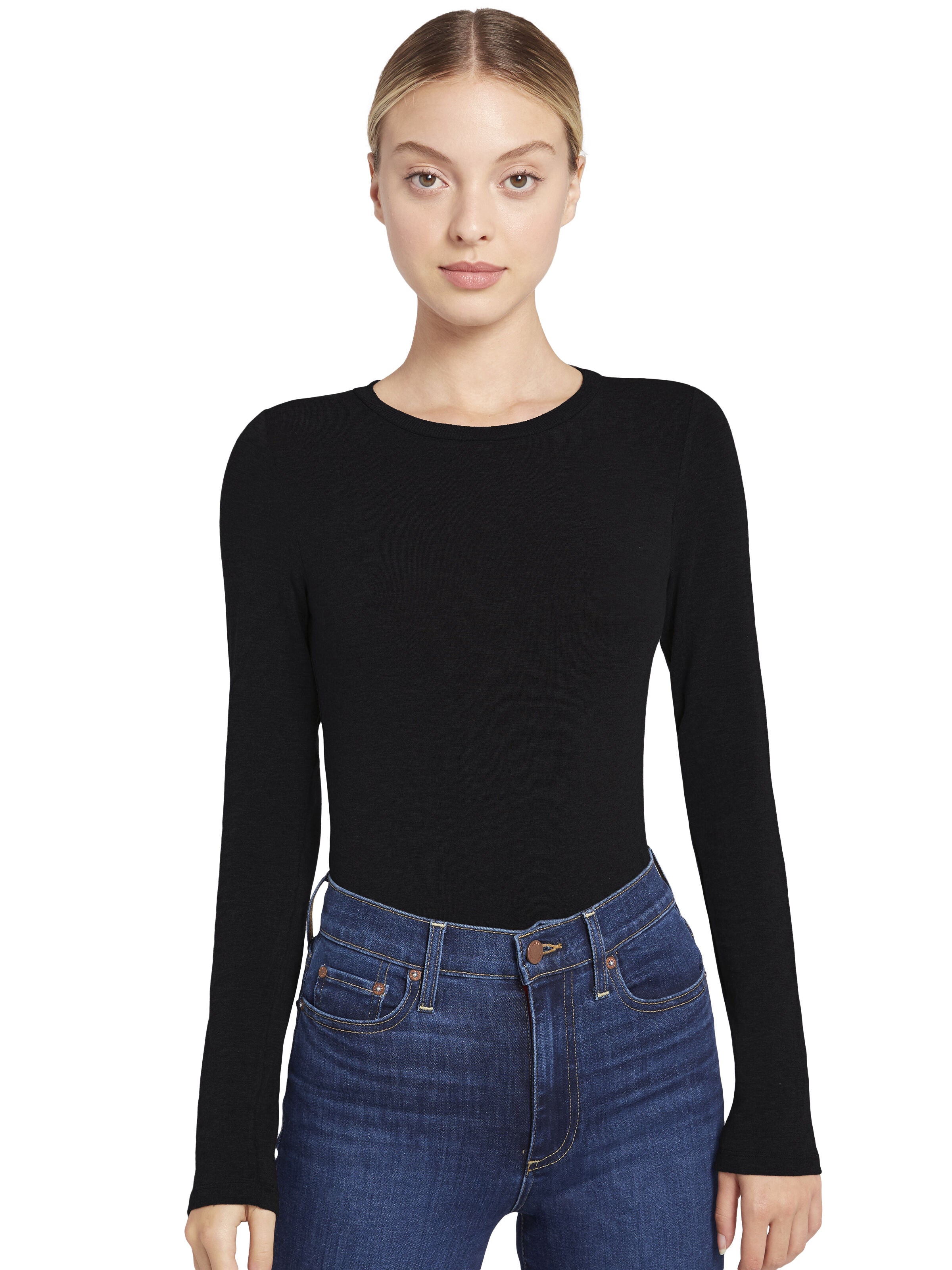 JAYLENE LONG SLEEVE CROP TOP-ALICE + OLIVIA