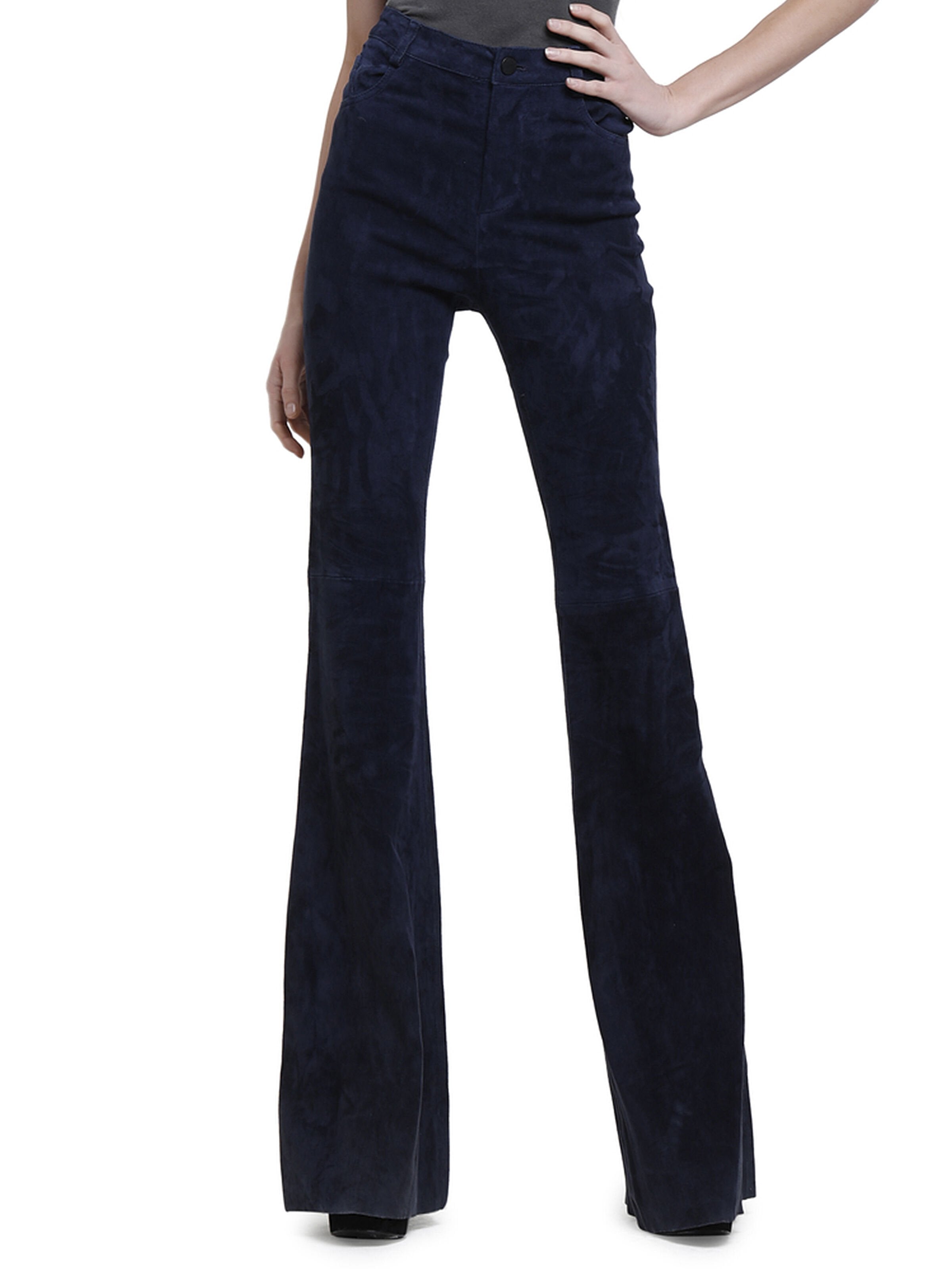 SUEDE BELL PANT-Black-ALICE + OLIVIA