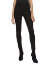 FRONT ZIP SUEDE LEGGING-Black-ALICE + OLIVIA