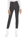 FRONT ZIP SUEDE LEGGING-Black-ALICE + OLIVIA