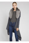 IZZY CASCADE W/FUR COLLAR-ALICE + OLIVIA