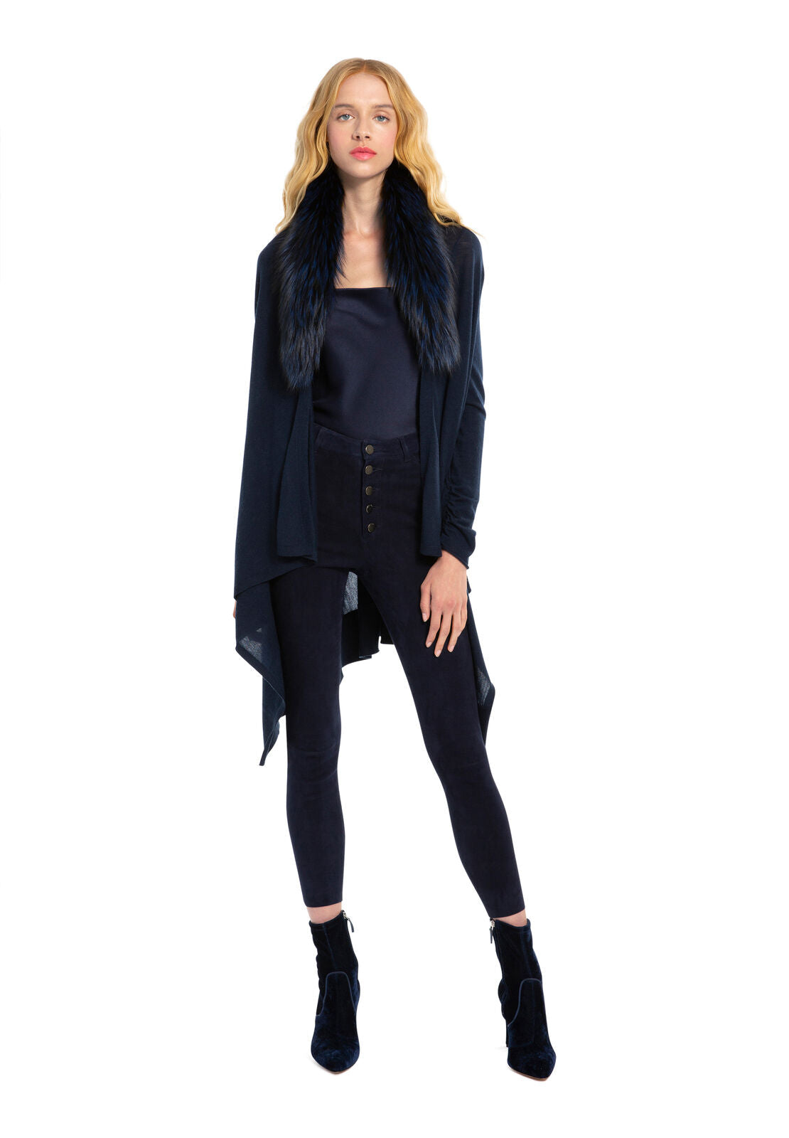 IZZY CASCADE W/FUR COLLAR-ALICE + OLIVIA