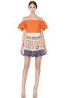 LORYN OFTHSHLDR DBL RFL SLV TP-ALICE + OLIVIA