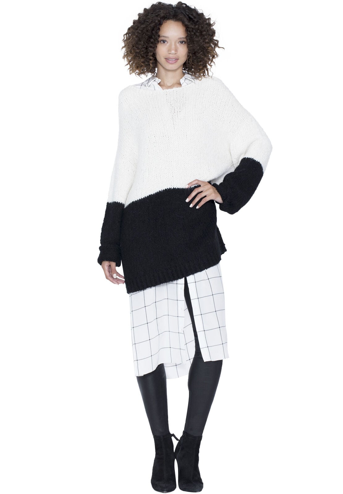 MARTY COLOR BLOCKED COZY SWTR-ALICE + OLIVIA