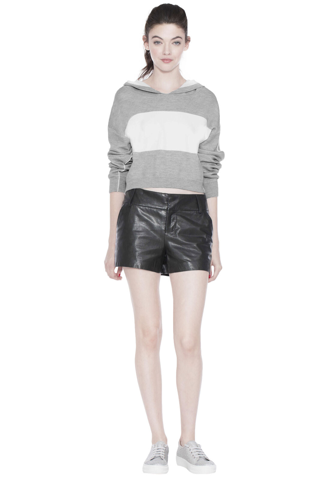 KYLE DBL KNIT CROPPED HOODIE-ALICE + OLIVIA