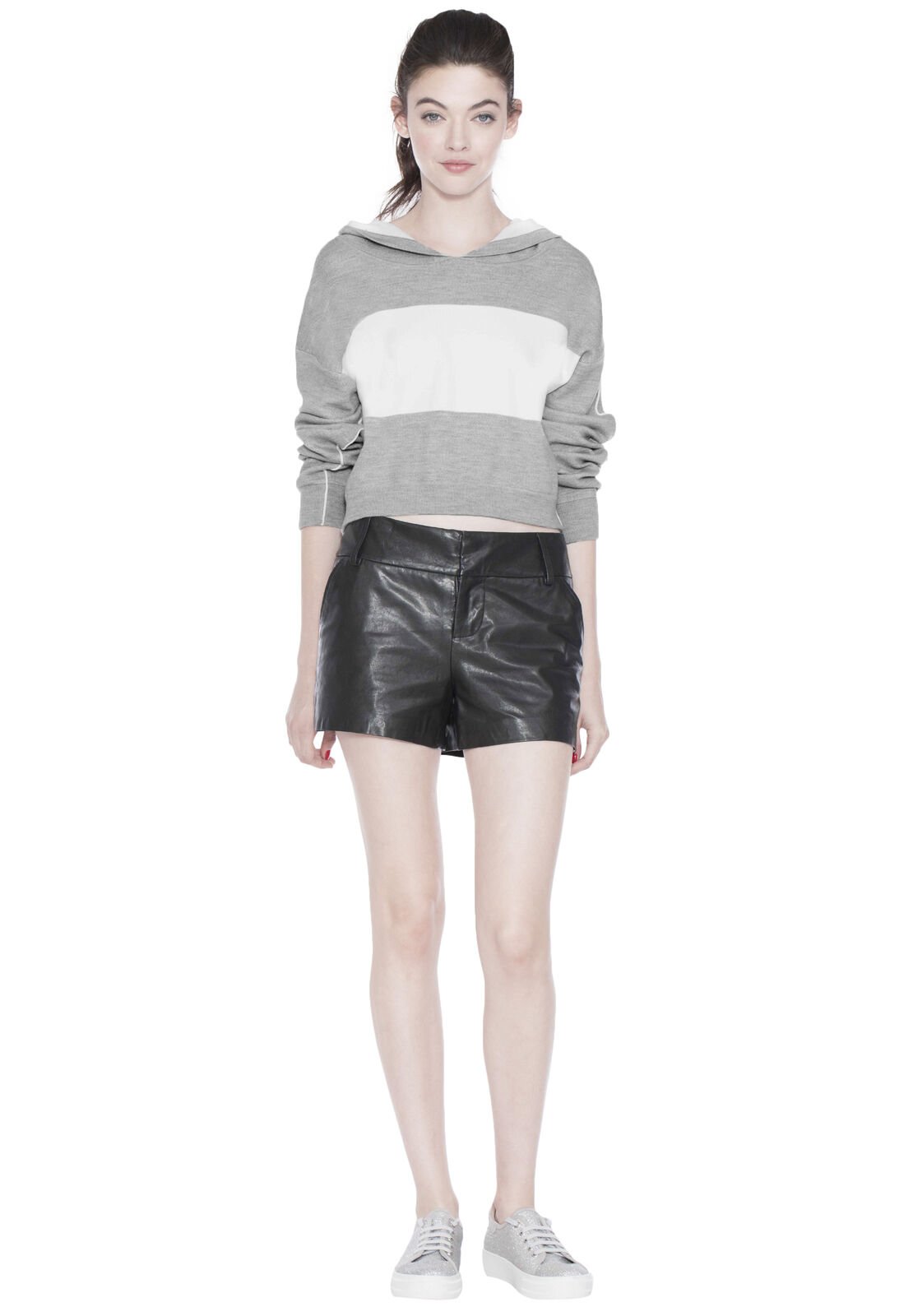 KYLE DBL KNIT CROPPED HOODIE-ALICE + OLIVIA