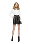 BLAISE LTHR FLARE MINI SKIRT-ALICE + OLIVIA