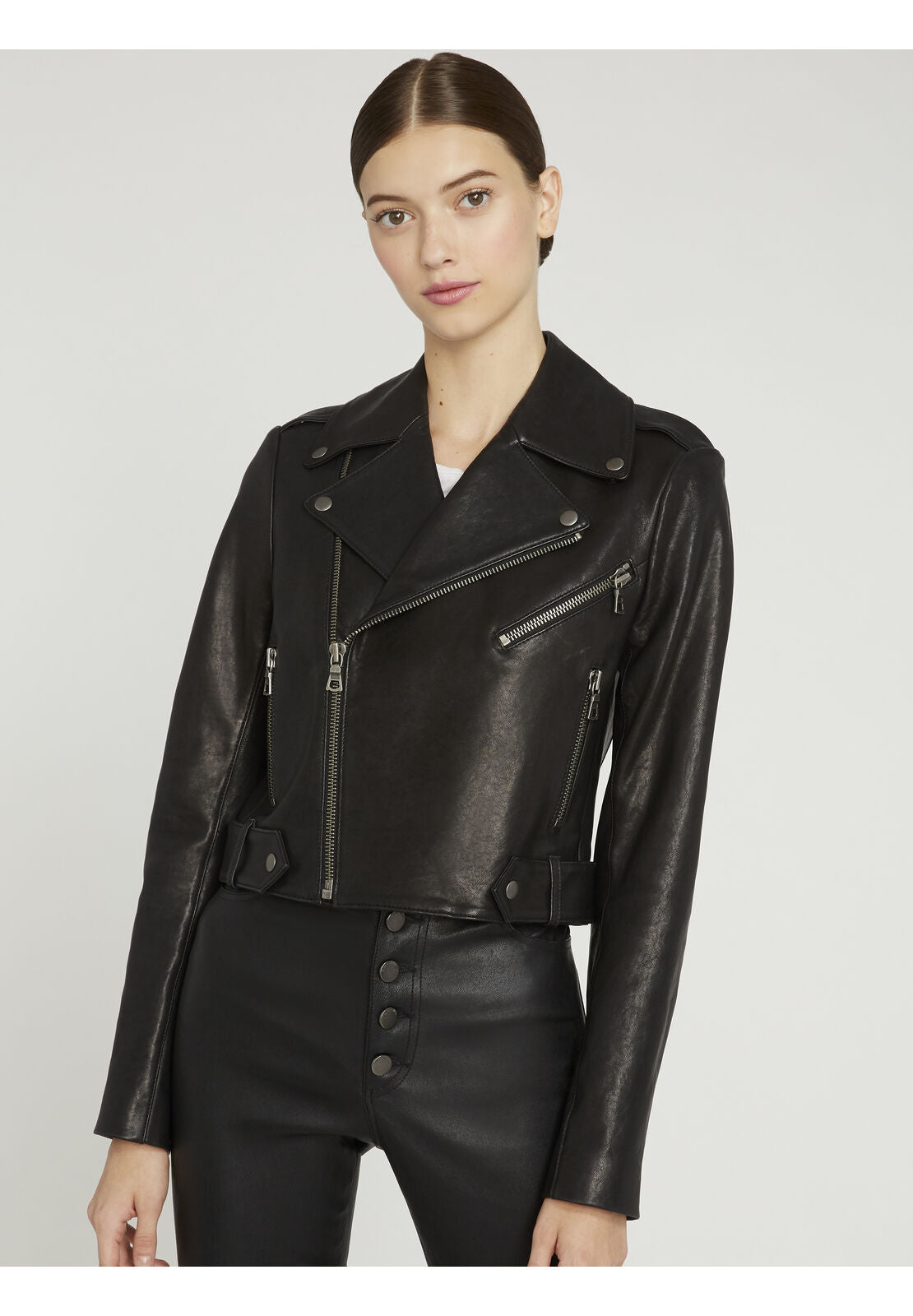 CODY LTHR CROPPED JACKET-ALICE + OLIVIA