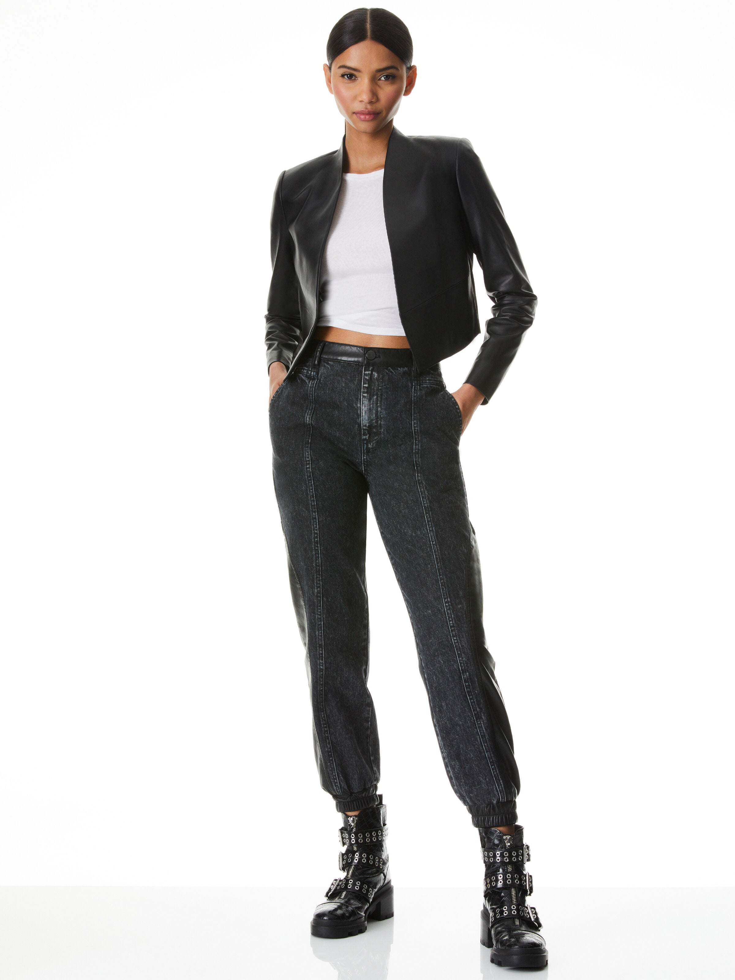 HARVEY LEATHER JACKET-ALICE + OLIVIA