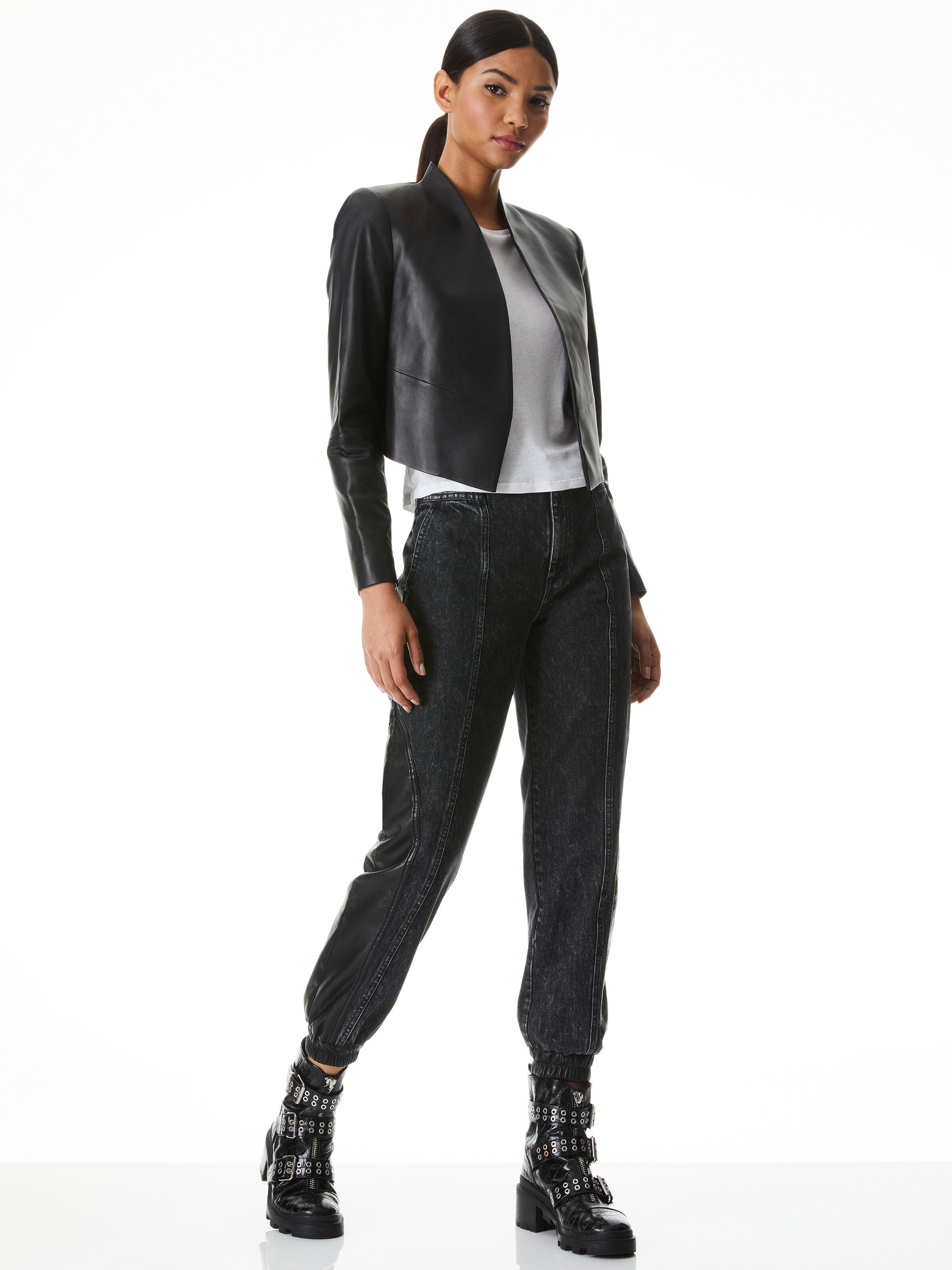 HARVEY LEATHER JACKET-ALICE + OLIVIA