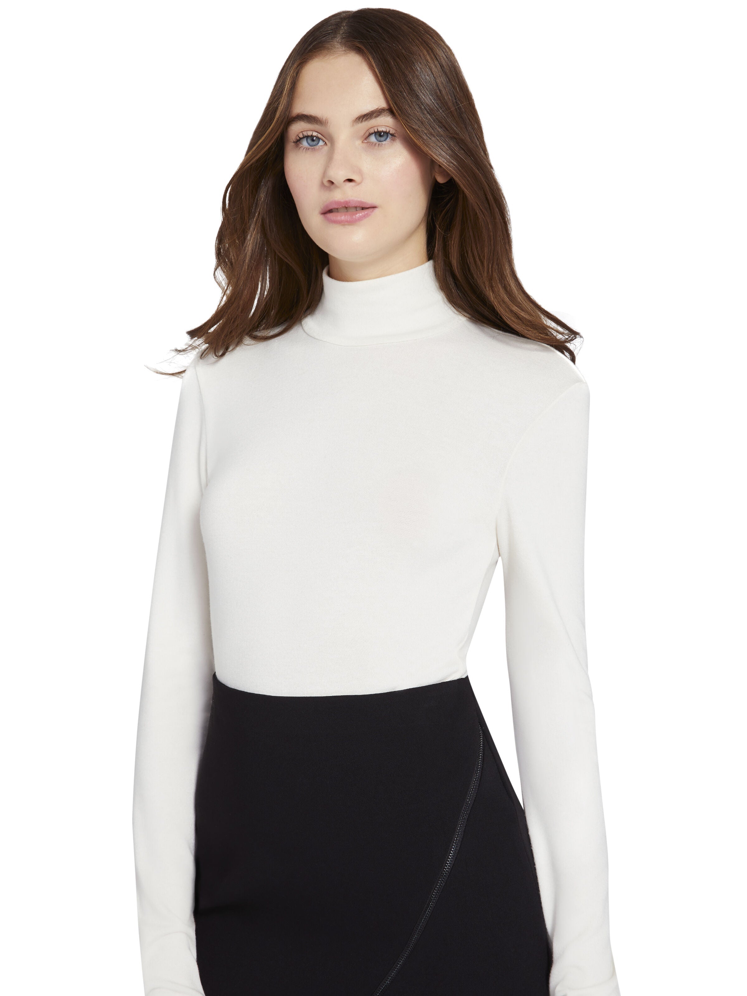 GARRISON SLIM MOCK NECK TOP-ALICE + OLIVIA
