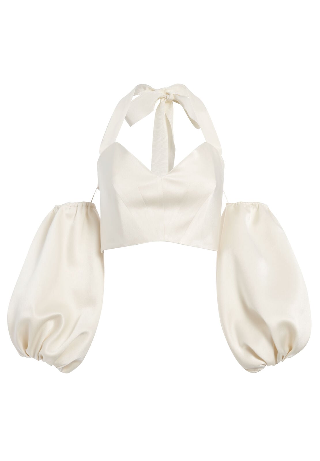 MARI PUFF SLEEVE HALTER TOP