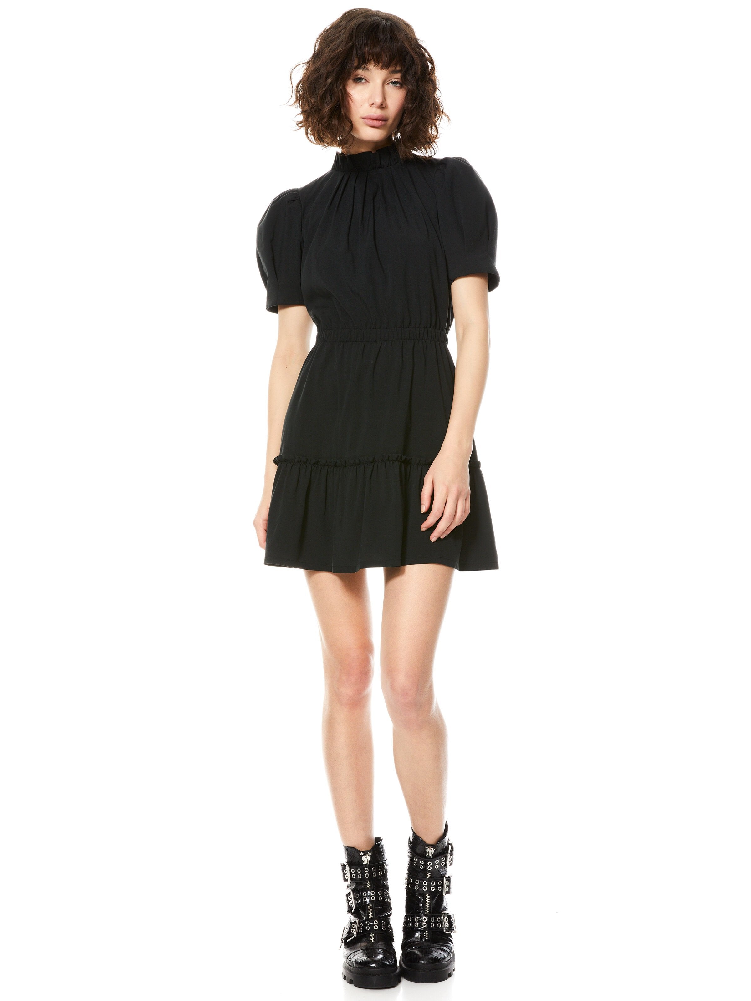 VIDA PUFF SLEEVE MINI DRESS-ALICE + OLIVIA