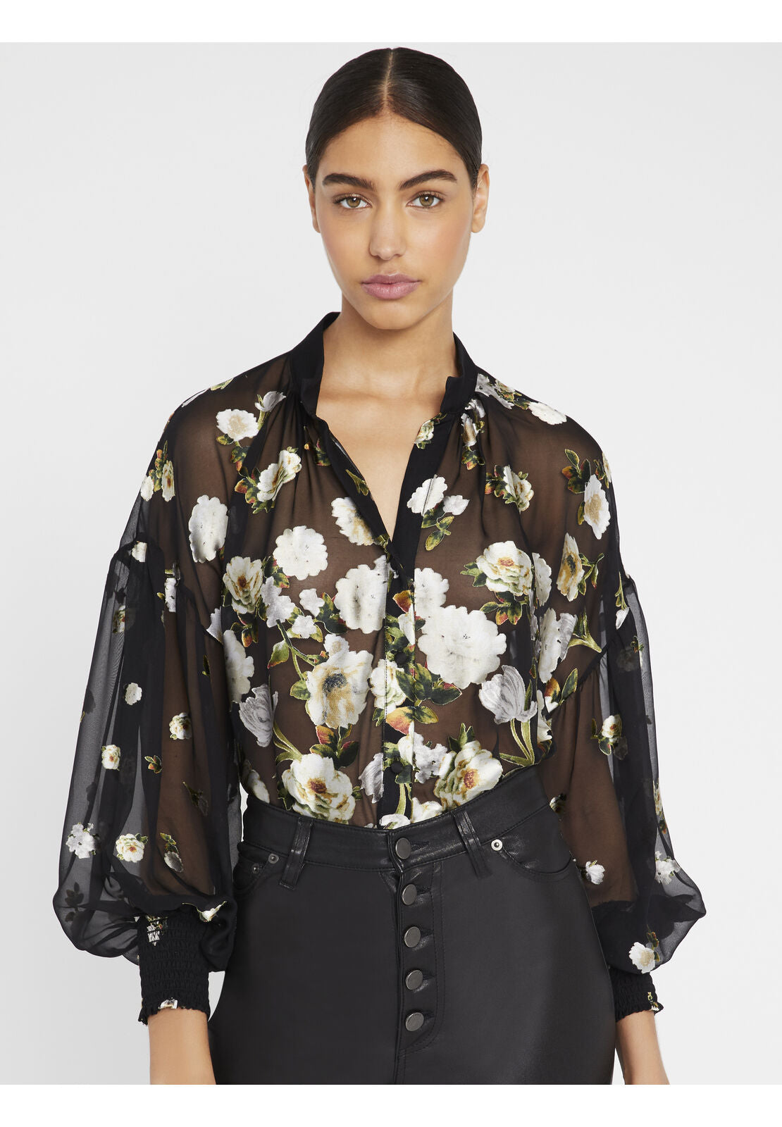 ADELE MIDI WRAP DRESS-SPRING SHOWER BLACK-ALICE + OLIVIA