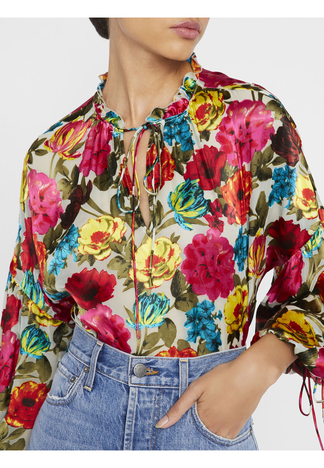 ELOISE MANDARIN COLLAR BLOUSE-ALICE + OLIVIA