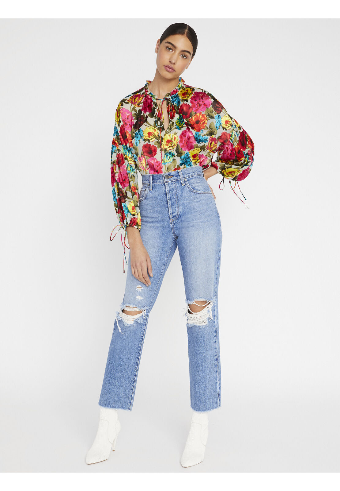 ELOISE MANDARIN COLLAR BLOUSE-ALICE + OLIVIA