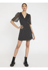 SANDRA FLORAL WRAP MINI DRESS-BLACK/WHITE-ALICE + OLIVIA