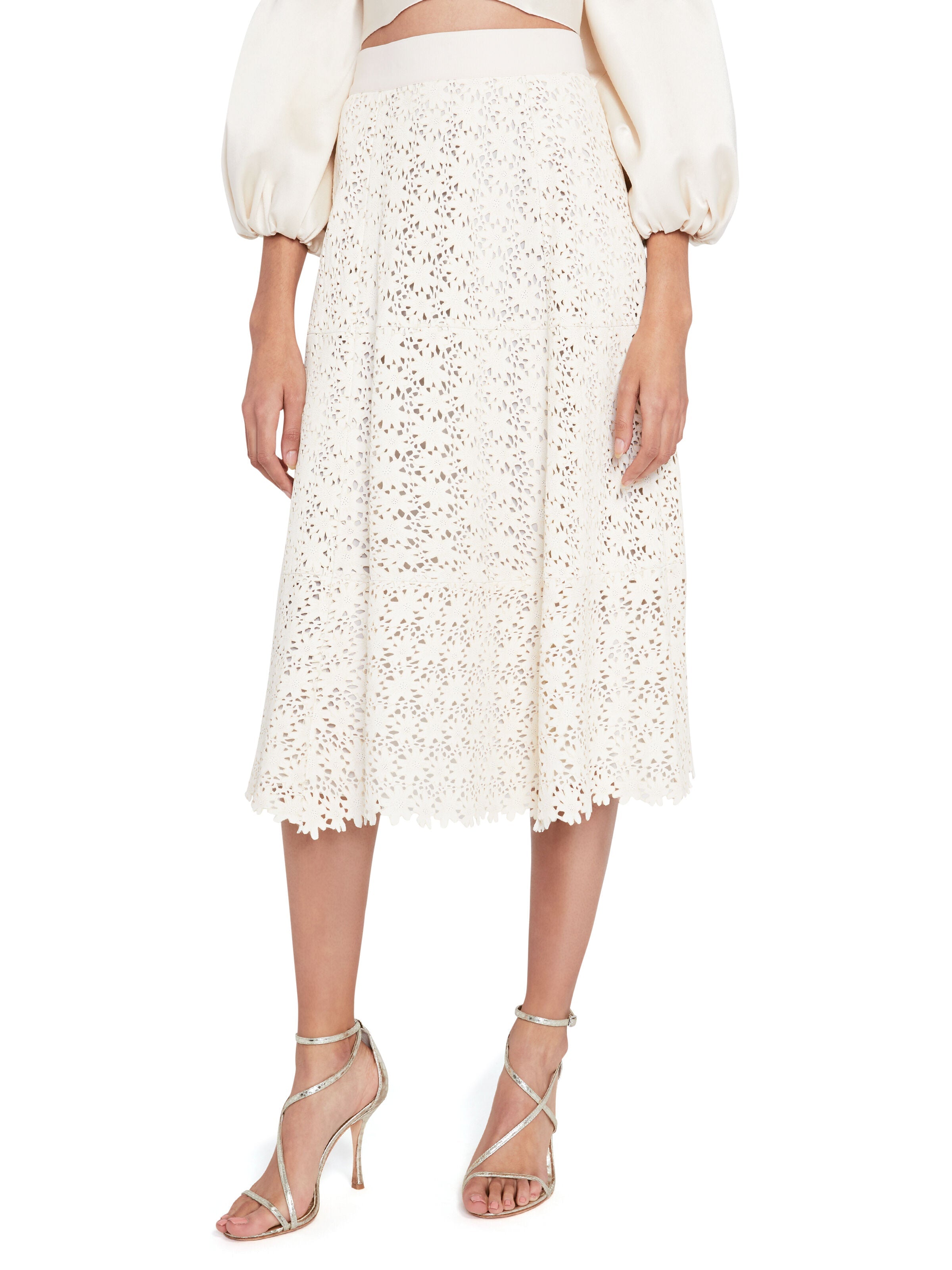 SOSIE LEATHER MIDI FLARE SKIRT-ALICE + OLIVIA