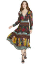 JANEY V-NECK FLARE DRESS-ALICE + OLIVIA