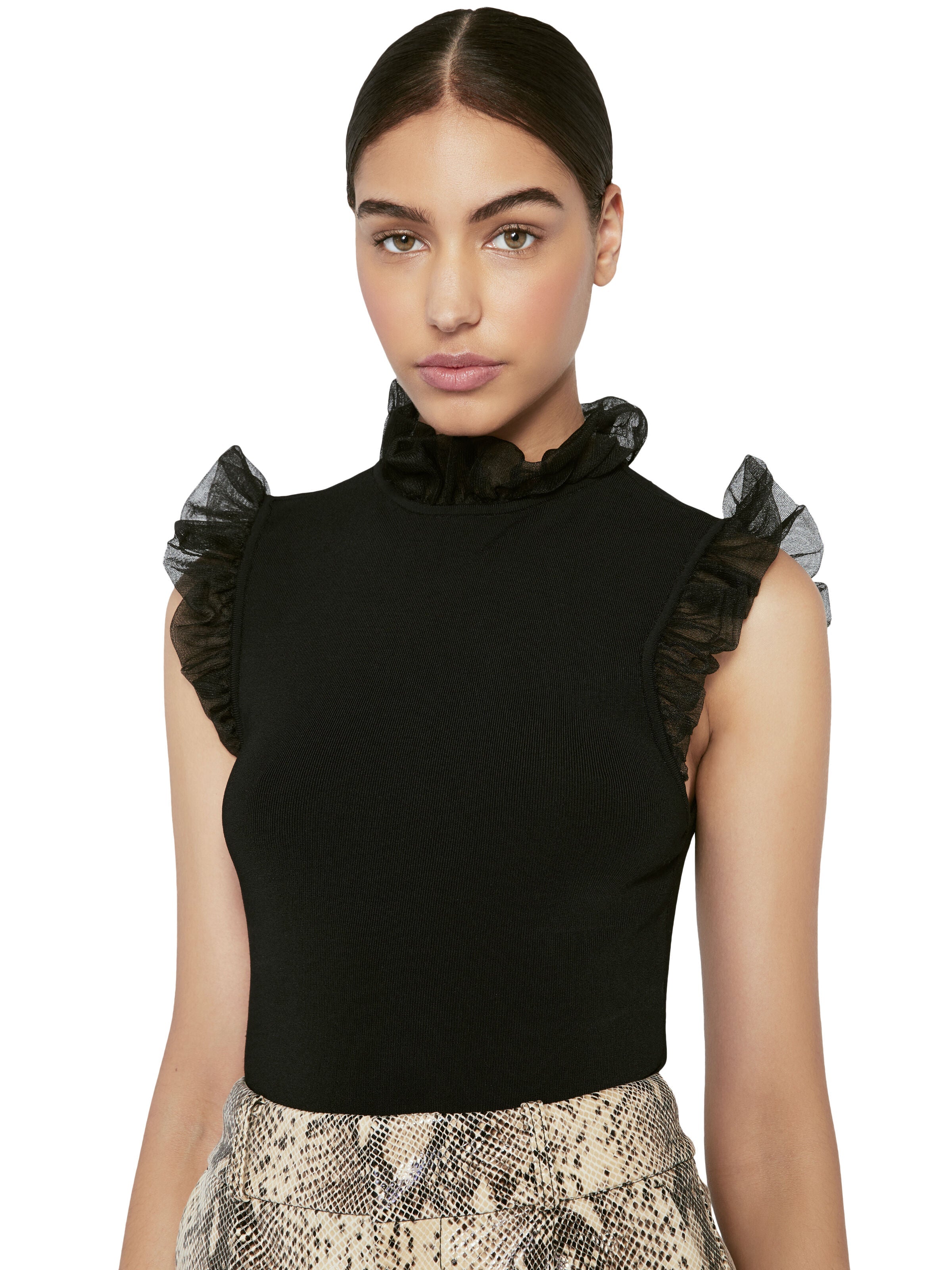KERRIE RUFFLED OPEN BACK TANK-ALICE + OLIVIA