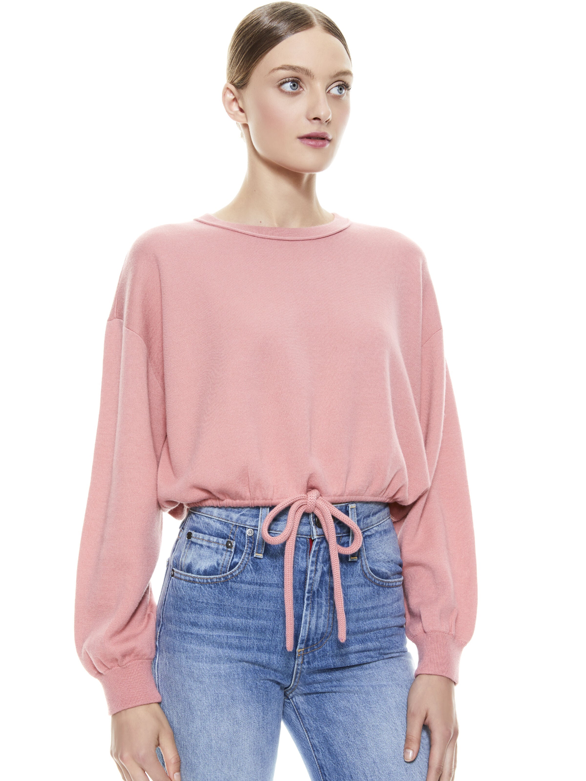 BERNETTA PULLOVER WITH DRAWSTRING-Black-ALICE + OLIVIA