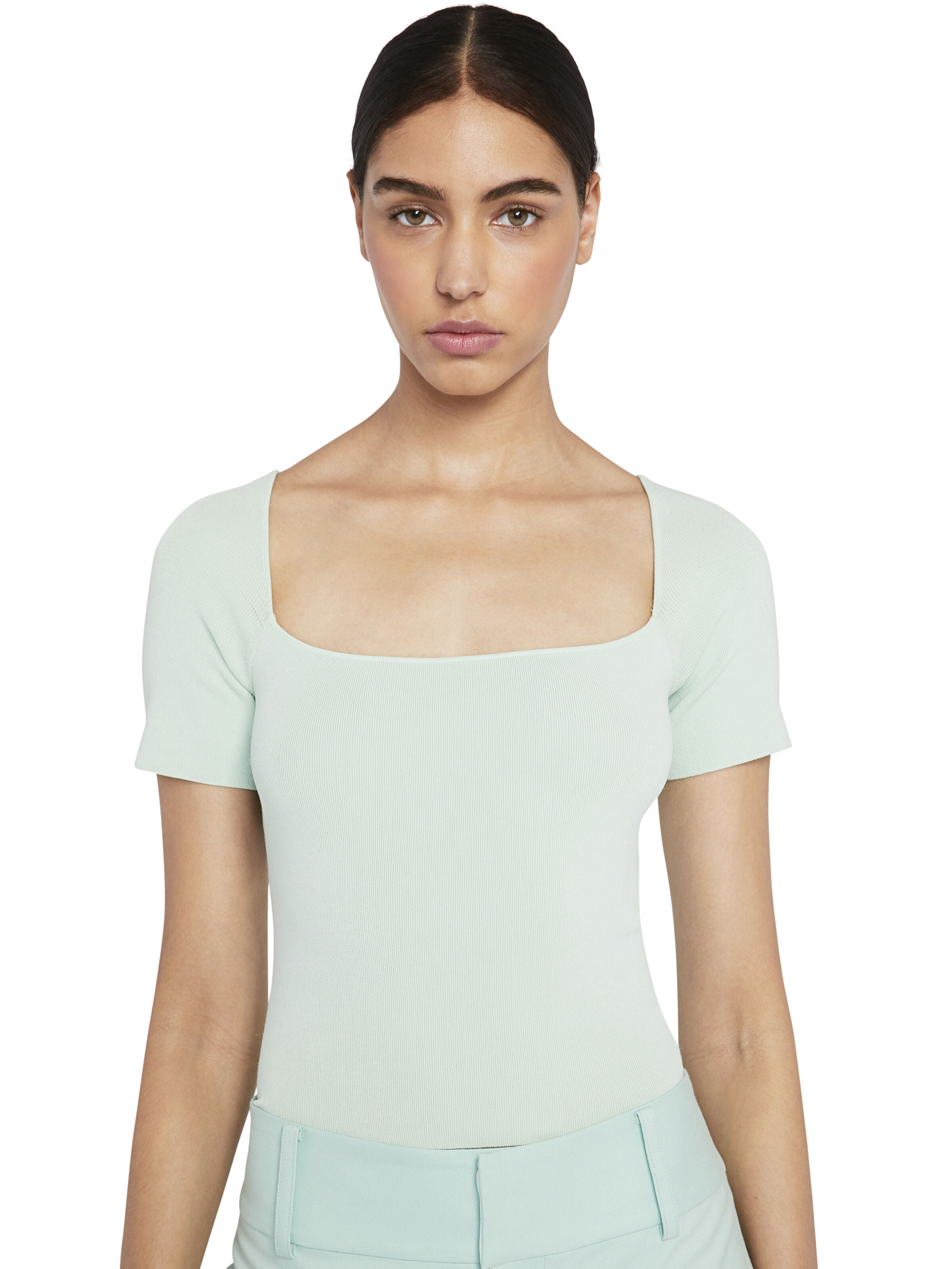 BRYNN SQUARE NECK FITTED TOP-ALICE + OLIVIA